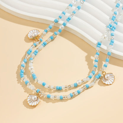 Beach Pearl Fan Shell Rice Bead Waist Chain Waist Chain Sexy Bead Body Chain