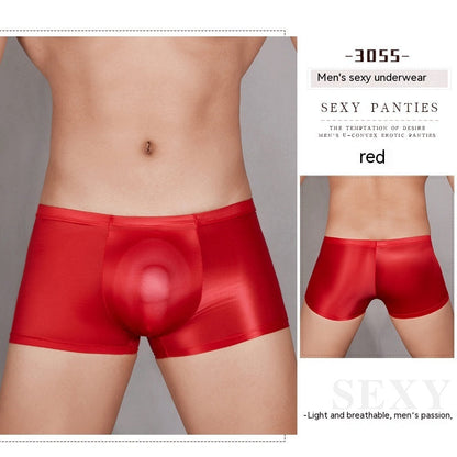 Oil Glossy U Convex Transparent Men's Stretch Shorts