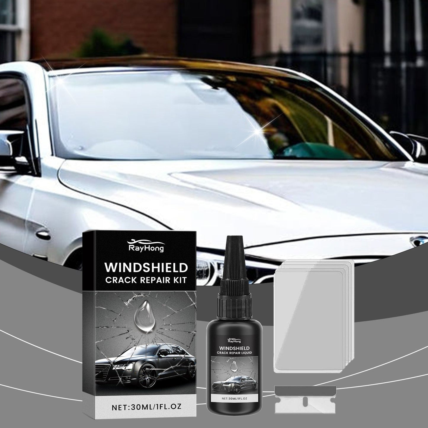 Windshield Repair Adhesive, Windshield Cracks And Scratches Repair Clear Vision Repair Adhesive
