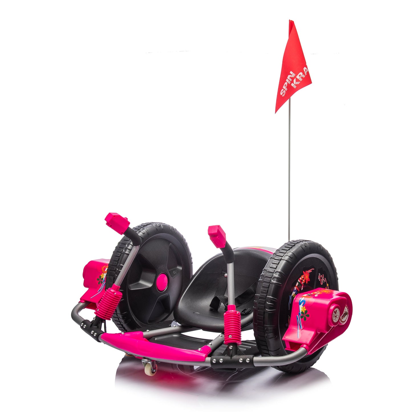 12V Kids Ride On Electric Toy,2WD,16'' exaggerated wheel,Dual handle control for 360 degree flexible steering and rotation