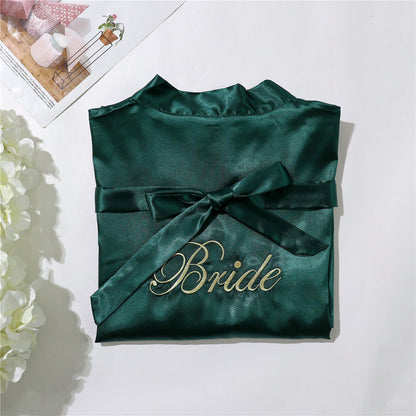Bridal pajamas simulation silk nightgown