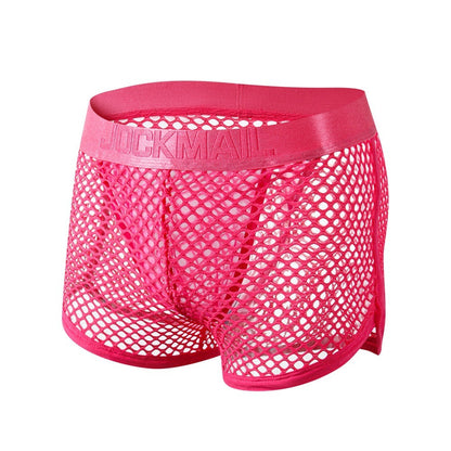 Men's Solid Color Mesh Low Waist Underwear