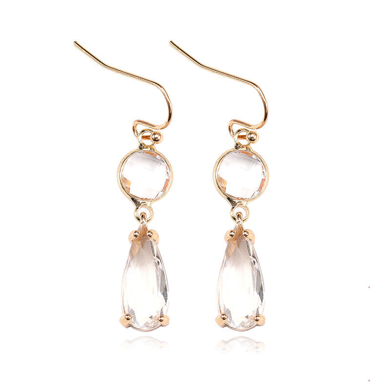 Copper Edging Multicolor Glass Crystal Earrings