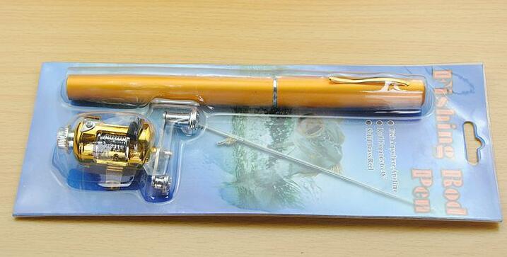 Mini Ice Fishing Pen Rod with Drum Set