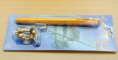 Mini Ice Fishing Pen Rod with Drum Set