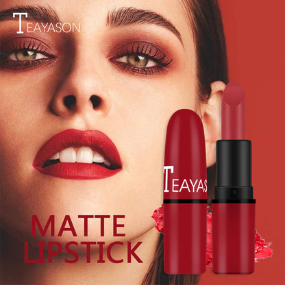 Matte Lipstick Bean Paste Plum Color Sexy Red Nude Beige Brown Red Bullet Lipstick