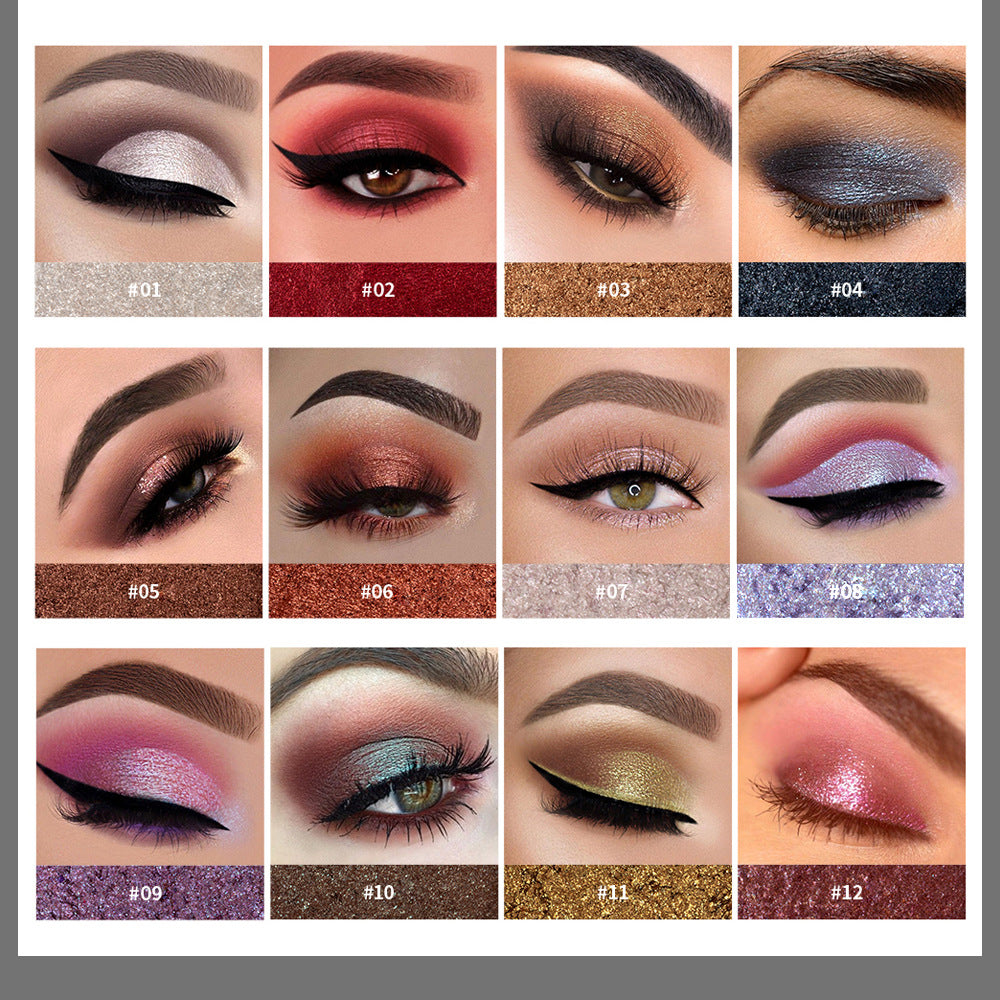 HANDAIYAN Makeup Eye Shadow Monochromatic Polarized Pearlescent Non-Smudge Eye Shadow Cream Easy To Color