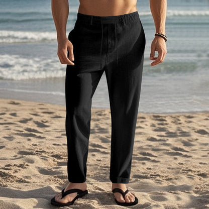 Men's Drawstring Cotton Linen Trousers