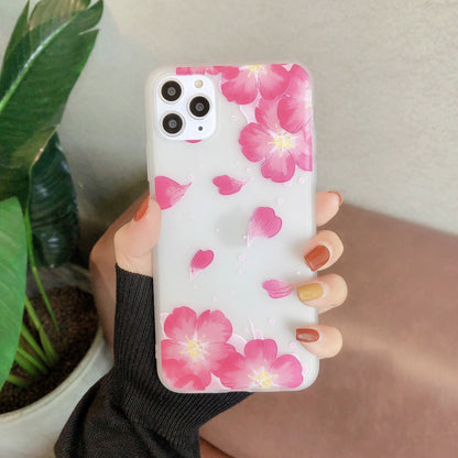 Frosted Transparent Creative Flower Phone Case