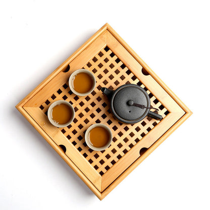 Ningya bamboo tea tray square size tea table