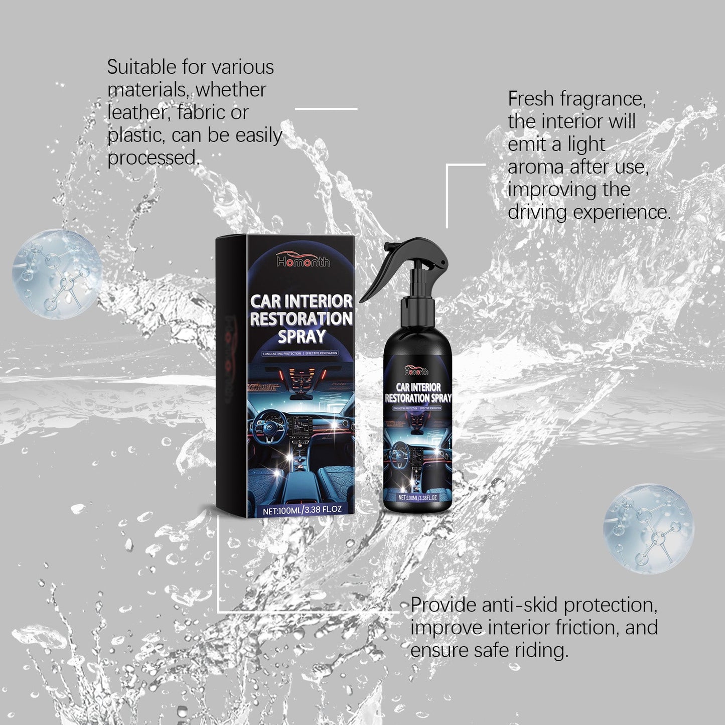 Automotive Interior Retreader Deep Cleaning, Waterproof And Anti-Fouling Reconditioning Interior Maintenance Cleaner