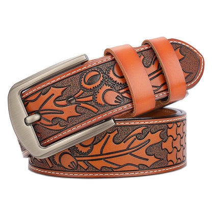 Carved Craft Men's Cattlehide Leather Belt