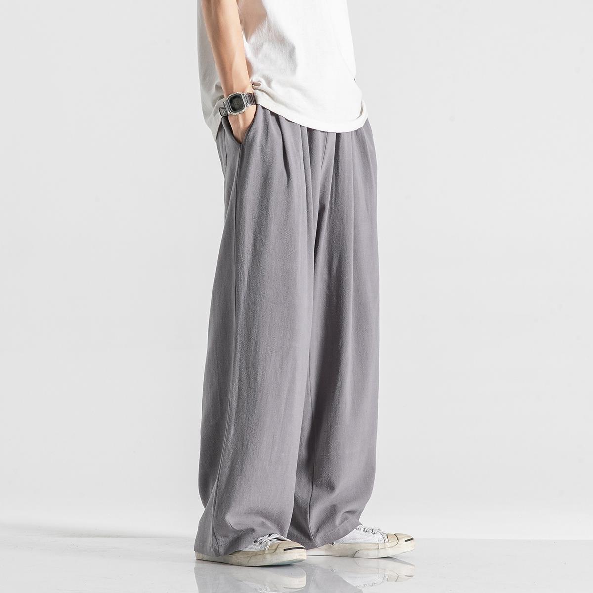 Plus Size Loose Wide Leg Cotton Linen Pants