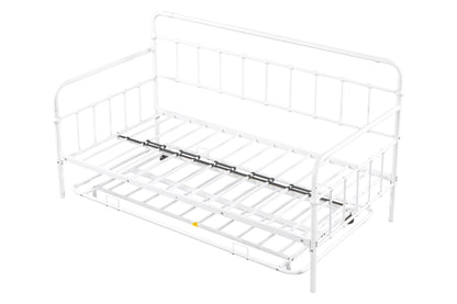 Metal Frame Daybed with trundle（white）