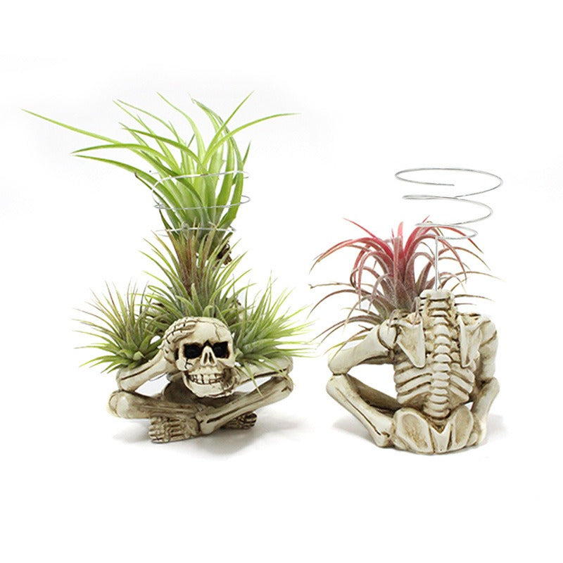 Skeleton air pineapple bracket ornament resin home courtyard ghost head
