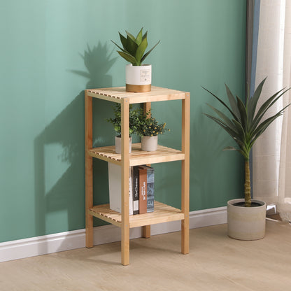 3-Tier Birch Bathroom Shelf, Narrow Shelving Unit, Multifunctional Storage Rack, Corner Rack, for Kitchen, Living Room