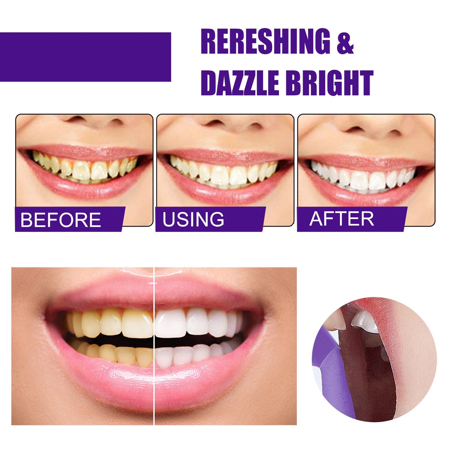 v34 Brightening Tooth Toothpaste, Whiten Teeth Correct Yellow Teeth Clean Stains Mouth Cleaning Toothpaste
