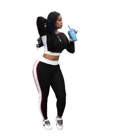 Hot sale big stripe sports suit