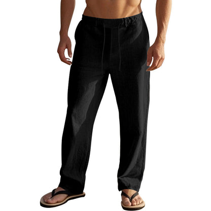 Men's Drawstring Cotton Linen Trousers