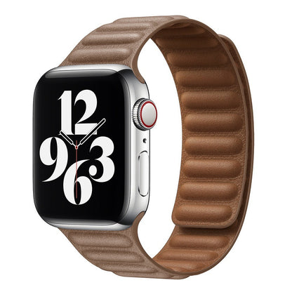 Suitable For iwatch8 Watchband S7 SE 6/5/43 Magnetic Suction New Leather Loopback Chain Apple Watch Wristband