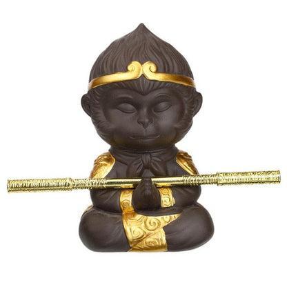 Chinese Purple Clay Tea Set, Monkey King Decor