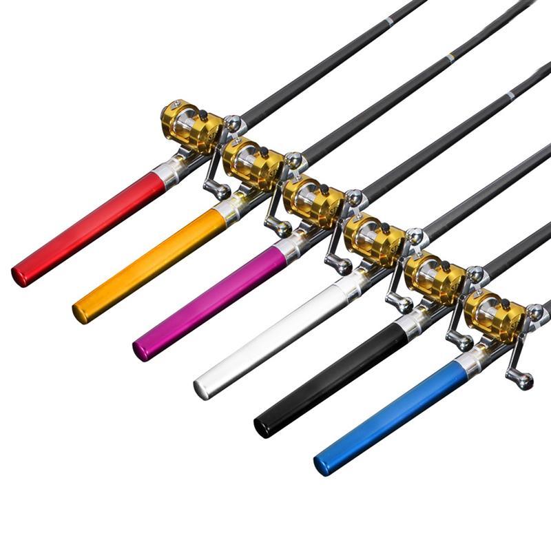 Mini Ice Fishing Pen Rod with Drum Set