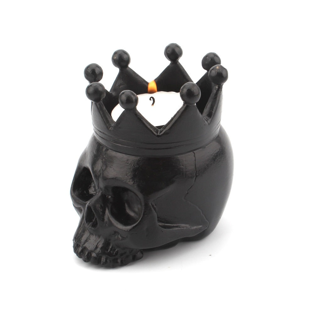 New resin crown skull candlestick candle base