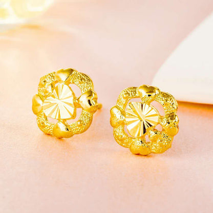 24K Gold Plated Euro Earrings Popular Jewelry