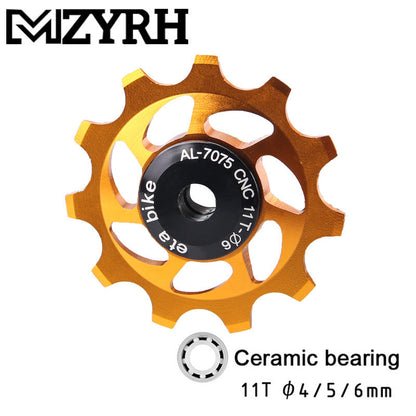 Mountain Bike Transmission Rear Dial Guide Wheel Ceramic Perlin Guide Wheel 11T Tooth Aluminum Alloy Tension Wheel