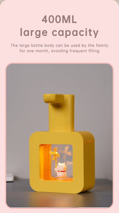 Cute Cat Rechargeable Touchless Automatic Soap Dispenser 400ml Kids foam Soap Dispenser with Night Light