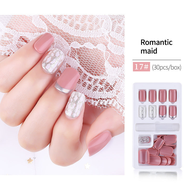 30pcs Detachable False Nail Artificial Tips Set Full Cover for Short Decoration