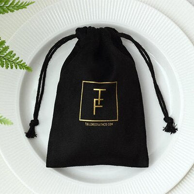 Flannel Drawstring Jewelry & Earphone Storage Bag