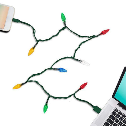 Christmas LED USB Charging Cable with Lights