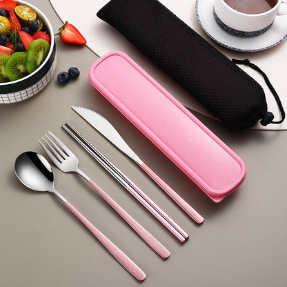 304 Stainless Steel Gold Cutlery Set With Case
