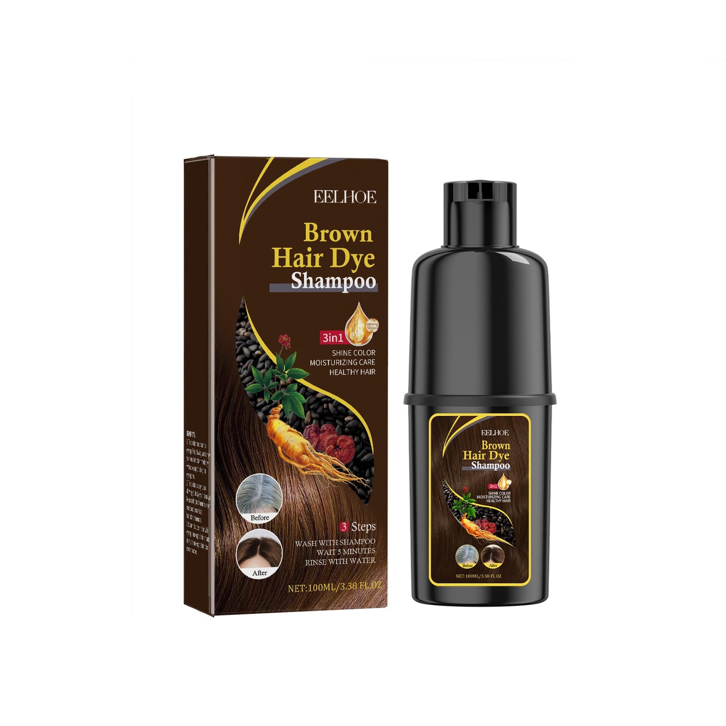Black Hair Shampoo Series, Gentle, Non-Irritating And Moisturizing Scalp Easily Changing Color Hair Shampoo