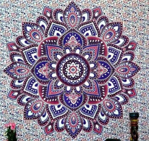 Green & Blue Mandala Tapestry - 210x150cm
