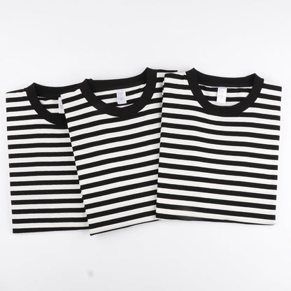 Striped Short Sleeve Men's Versatile Loose T-shirt