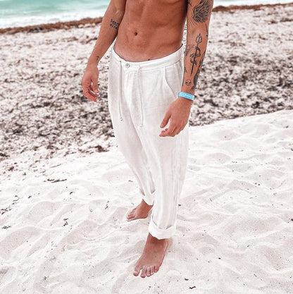 Fashion Men's Cotton And Linen Casual Trousers