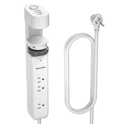 CRST Desk Clamp Power Strip | 3 Outlets + 3 USB (20W USB-C PD), 1020J Surge Protector