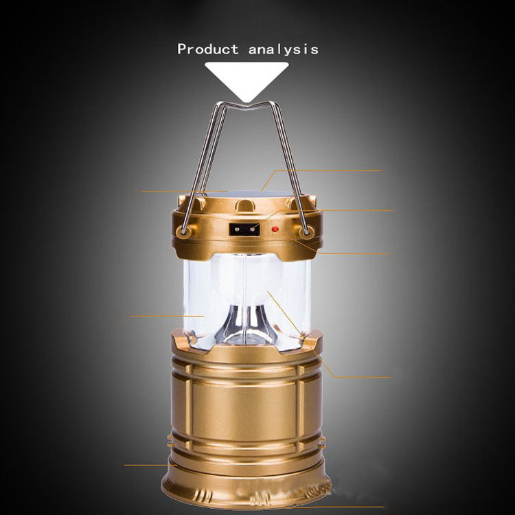 Solar Telescopic Camping Lantern with Multi-Functionality