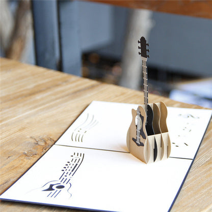 3D Guitar Birthday Greeting Card