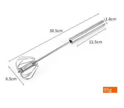 Stainless Steel Semi-Automatic Egg Beater Handheld