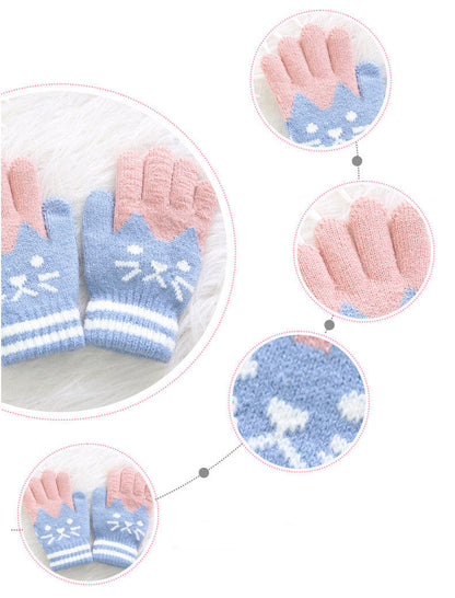 Gants pour enfant avec motif chat