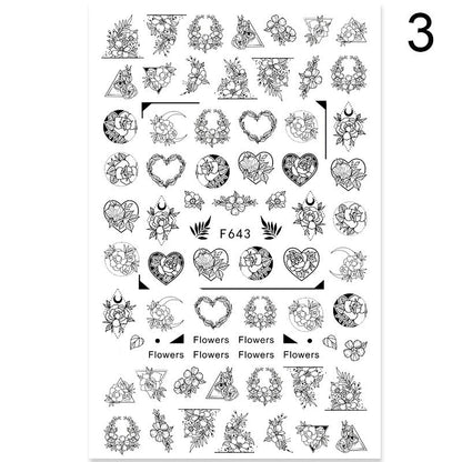 Summer Flowers & Love Nail Stickers