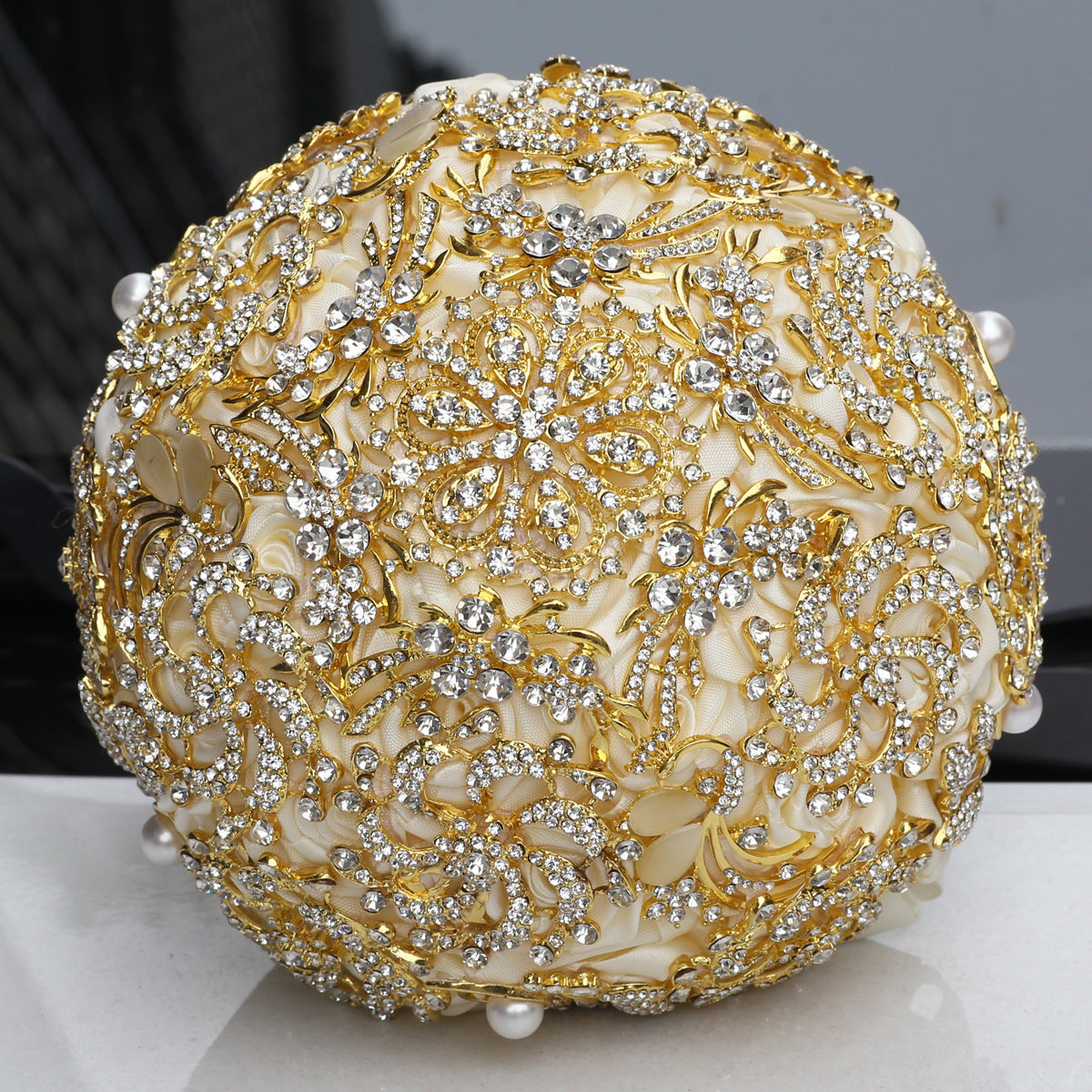 Golden Rhinestone Bridal Bouquet