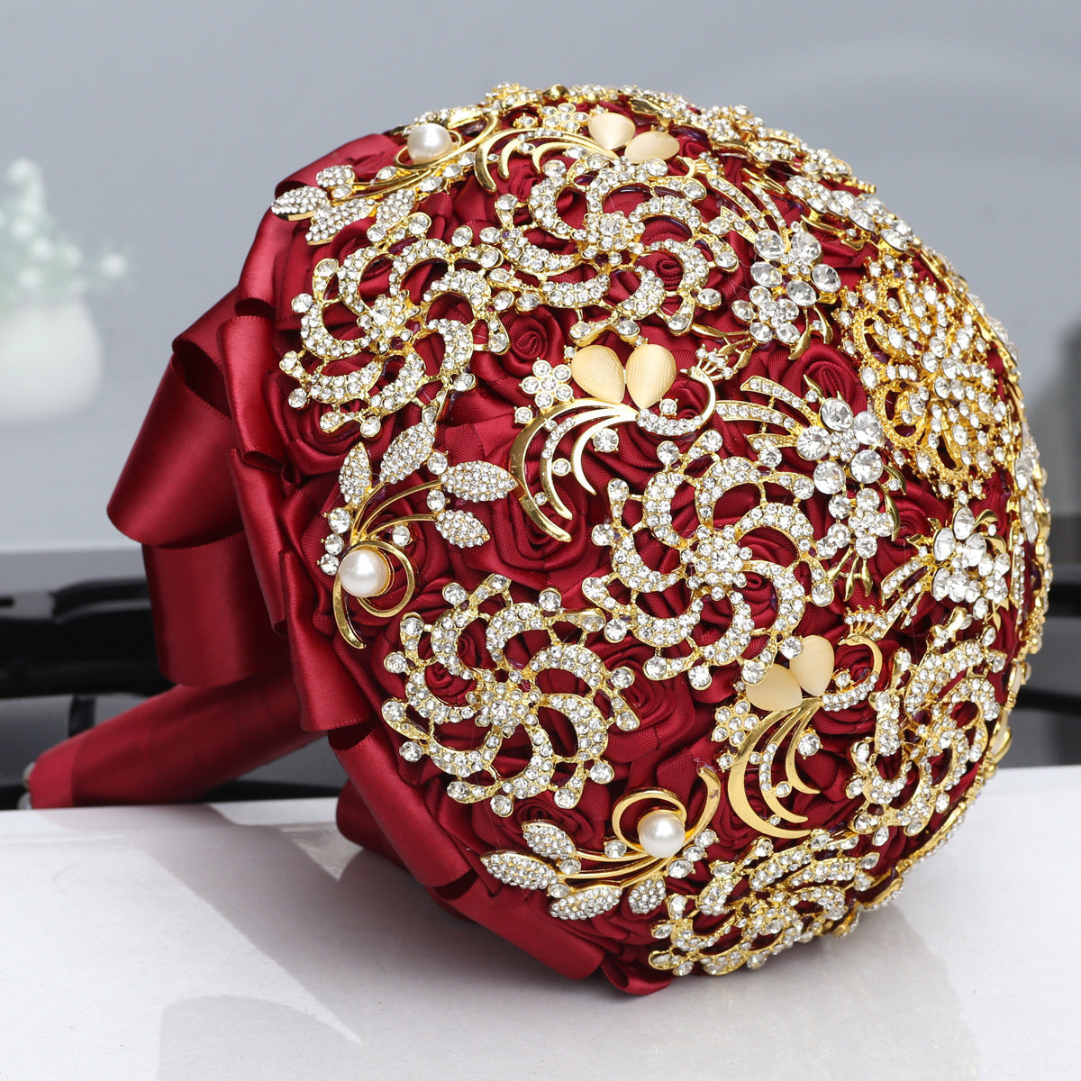 Golden Rhinestone Bridal Bouquet