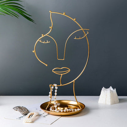 Nordic ins Wrought Iron Face Jewelry Rack