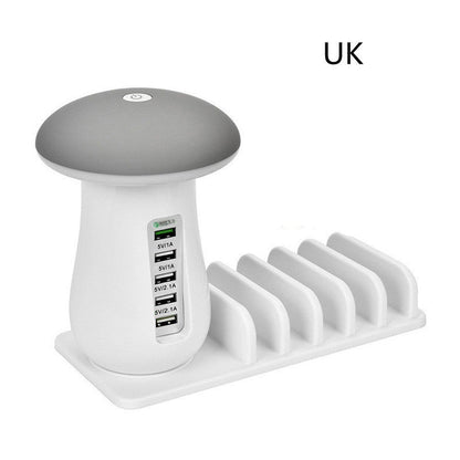 2 In 1 Mushroom Lamp LED USB Charger