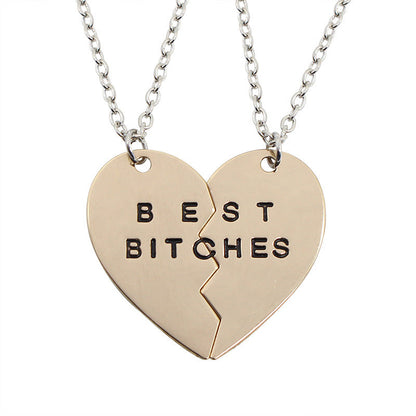 European American Duo Letter Pendant Clavicle Necklace