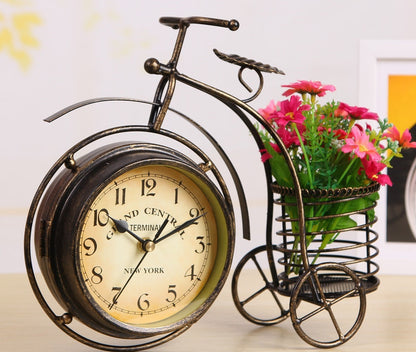 European Style Tricycle Clock Decor Ornament